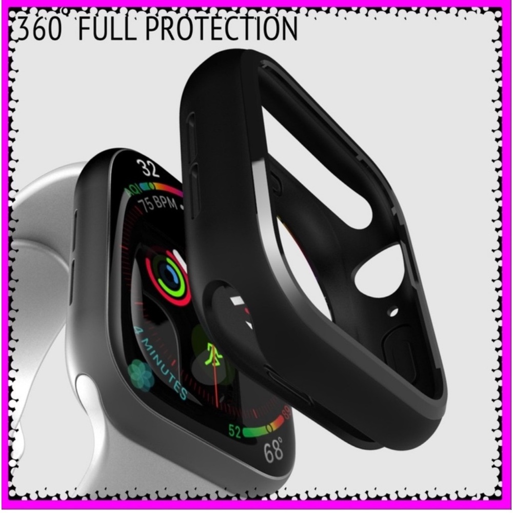 New Unisex Black Glossy Apple Watch Bumper Case for 40mm - Picture 8 of 9